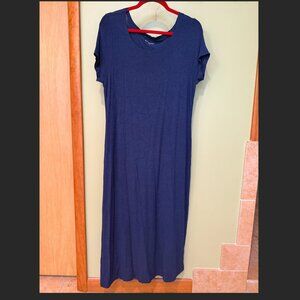 Eileen Fisher Casual Blue Dress – Short Sleeve, Medium